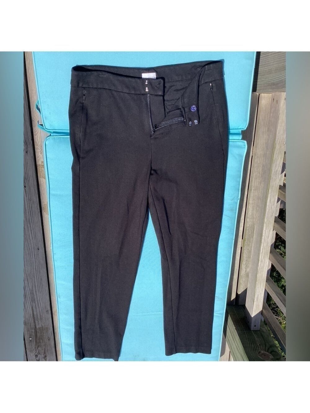Ecru Black Cropped Pants with Sleek Silhouette